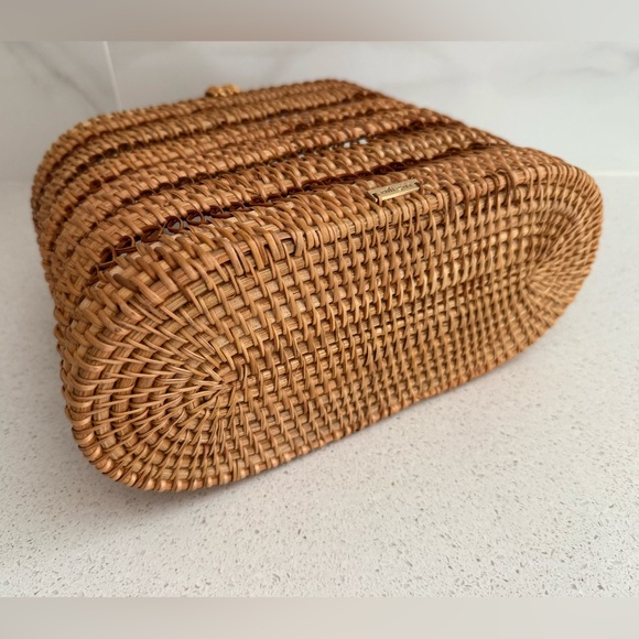 Cult Gaia Coco Rattan Wicker Medium Top Handle Bag - Picture 7 of 9